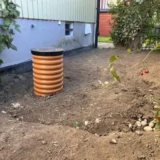 Slutlig installation av WaBack Access DN110 i Enskede – redo för regn