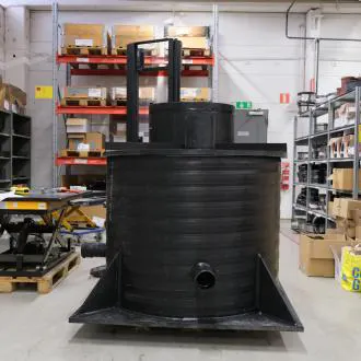 DN1200 Kunststoffschacht mit abgeschrägtem Winkel für WaReg Löschwassermanagement verhindert Schadstofffreisetzung in Halmstad