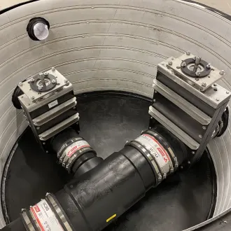 wagate-sluice-gate-svm-tg-shutoff-valves-firefighting-water-orebro-municipality-us WaGate sluice gate with SVM-TG shutoff valves for controlled firefighting water management and environmental protection in Örebro