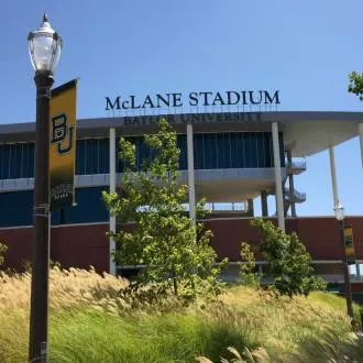 wapro-non-return-valve-mclane-stadium-baylor-flood-protection-setup-waco-uk Front entrance of McLane Stadium featuring Wapro’s installed flood protection solution.
