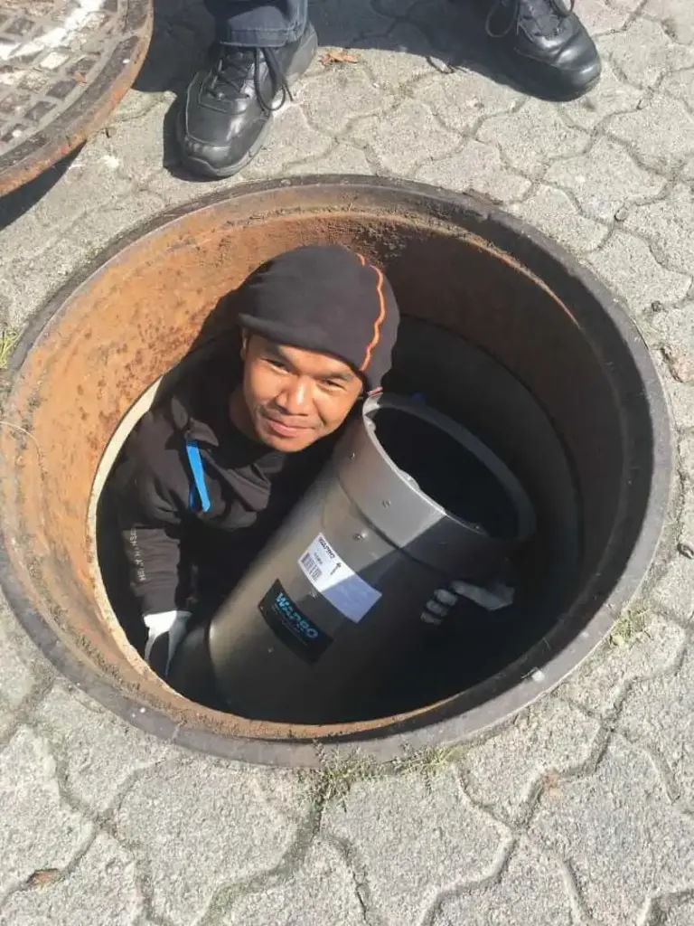 Fully installed WaStop as long-term seawater backflow prevention at Åhus port